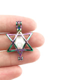 10PCS Hexagran Star Pearl Cage Aromatherapy Locket Pendant for Jewelry Making