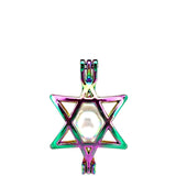 10PCS Hexagran Star Pearl Cage Aromatherapy Locket Pendant for Jewelry Making