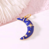 10PCS Star Moon Enamel Charms for Jewelry Making