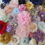 10PCS Chiffon Gauze Silk Rose Flowers DIY Clothing Hat Wedding Party Decor