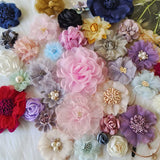 10PCS Chiffon Gauze Silk Rose Flowers DIY Clothing Hat Wedding Party Decor