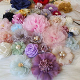 10PCS Chiffon Gauze Silk Rose Flowers DIY Clothing Hat Wedding Party Decor