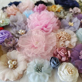 10PCS Chiffon Gauze Silk Rose Flowers DIY Clothing Hat Wedding Party Decor