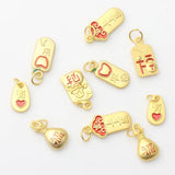 10PCS Chinese Wind Alloy Fortune Pendants DIY Jewelry Accessories