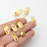 10PCS Chinese Wind Alloy Fortune Pendants DIY Jewelry Accessories