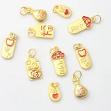 10PCS Chinese Wind Alloy Fortune Pendants DIY Jewelry Accessories
