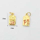 10PCS Chinese Wind Alloy Fortune Pendants DIY Jewelry Accessories