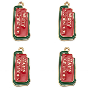 10PCS Christmas Alloy Pendant Silver Necklace for Jewelry Making