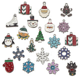 10PCS Christmas Alloy Pendant Silver Necklace for Jewelry Making