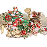10PCS Christmas Alloy Pendant Silver Necklace for Jewelry Making