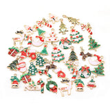 10PCS Christmas Alloy Pendant Silver Necklace for Jewelry Making