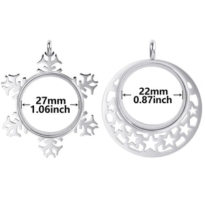 10PCS Christmas Snowflakes Glass Floating Charm Locket Necklace Gift for Women