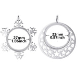 10PCS Christmas Snowflakes Glass Floating Charm Locket Necklace Gift for Women