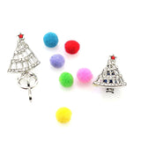 10PCS Christmas Tree Rhinestone Pearl Cage Locket Pendant for Necklace Keychain