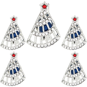 10PCS Christmas Tree Rhinestone Pearl Cage Locket Pendant for Necklace Keychain
