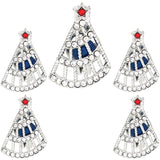 10PCS Christmas Tree Rhinestone Pearl Cage Locket Pendant for Necklace Keychain