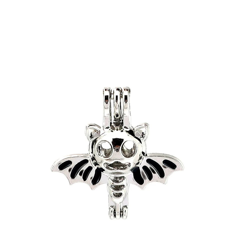 10PCS Bat Pearl Cage Charms Locket Aromatherapy Pendant Kit