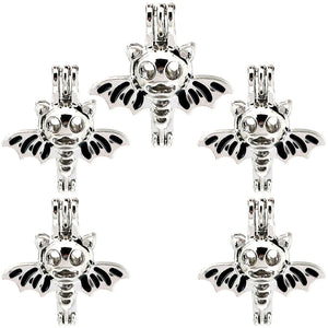 10PCS Bat Pearl Cage Charms Locket Aromatherapy Pendant Kit
