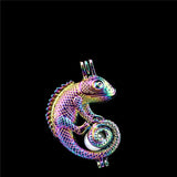 10PCS Lizards Pearl Cage Locket Aromatherapy Pendant For Gift Necklace Keychain