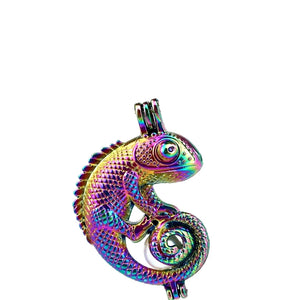 10PCS Lizards Pearl Cage Locket Aromatherapy Pendant For Gift Necklace Keychain