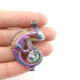 10PCS Lizards Pearl Cage Locket Aromatherapy Pendant For Gift Necklace Keychain