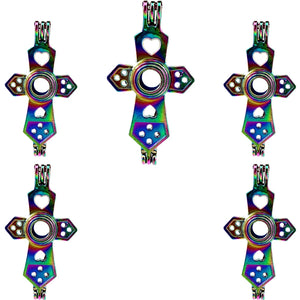 10PCS Cross Pearl Cage Locket Aromatherapy Pendant Accessory