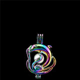 10PCS Dolphins Charms Pearl Cage Locket Aromatherapy Diffuser Pendants