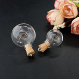 10PCS Clear Glass Round Bulb Bottle with Cork Stopper Wedding Favors