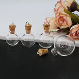 10PCS Clear Glass Round Bulb Bottle with Cork Stopper Wedding Favors