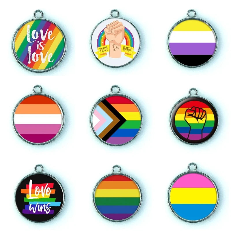 10PCS LGBT Pride Dangle Charms Pendant for Bracelet & Necklace DIY