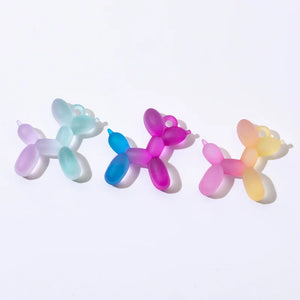 10PCS Cute Balloon Dog Pendant Keychain Charms DIY Jewelry Accessories