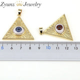 Colorful Eye Triangle Pendants for Necklace Making Resin Pendant Charms
