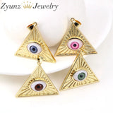 Colorful Eye Triangle Pendants for Necklace Making Resin Pendant Charms
