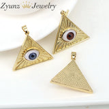 Colorful Eye Triangle Pendants for Necklace Making Resin Pendant Charms