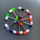 10PCS Colorful Tongue Rings Acrylic Pill Tongue Piercing Ring
