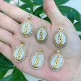 10PCS Copper Gold-color Mary Jesus Charms Pendants DIY Earring Bracelet Necklace