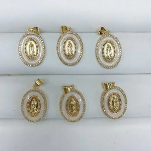10PCS Copper Gold-color Mary Jesus Charms Pendants DIY Earring Bracelet Necklace