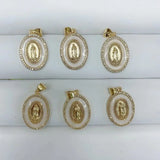 10PCS Copper Gold-color Mary Jesus Charms Pendants DIY Earring Bracelet Necklace