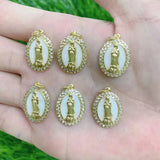 10PCS Copper Gold-color Mary Jesus Charms Pendants DIY Earring Bracelet Necklace