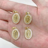 10PCS Copper Gold-color Mary Jesus Charms Pendants DIY Earring Bracelet Necklace