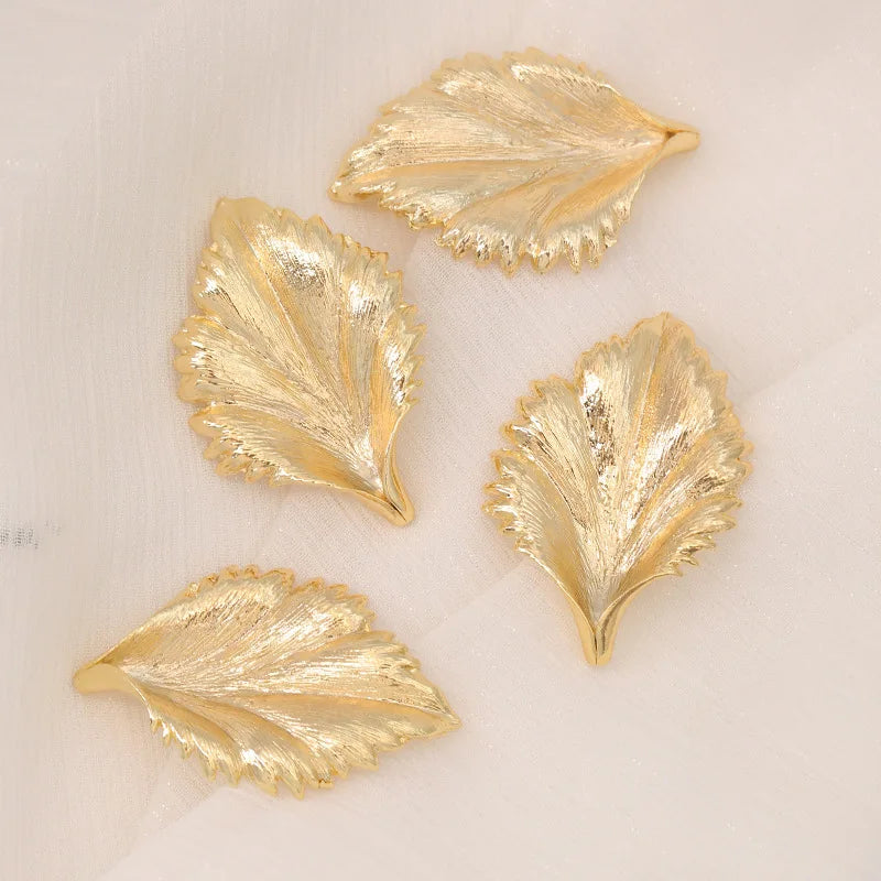 10PCS Copper Leaf Shaped Beads Real Preservation DIY Valentine