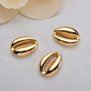 10PCS Copper-plated Shell Beads for DIY Earrings Making