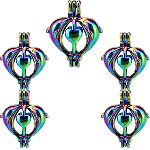 10PCS Couple Dolphins Charms Pearl Cage Locket Aromatherapy Diffuser Pendant