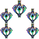 10PCS Couple Dolphins Charms Pearl Cage Locket Aromatherapy Diffuser Pendant