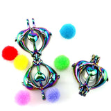 10PCS Couple Dolphins Charms Pearl Cage Locket Aromatherapy Diffuser Pendant