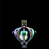 10PCS Couple Dolphins Charms Pearl Cage Locket Aromatherapy Diffuser Pendant