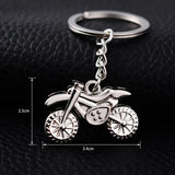 10PCS Motocross Styling Metal Key Chain Ring Holder Motorcycle Keyfobs