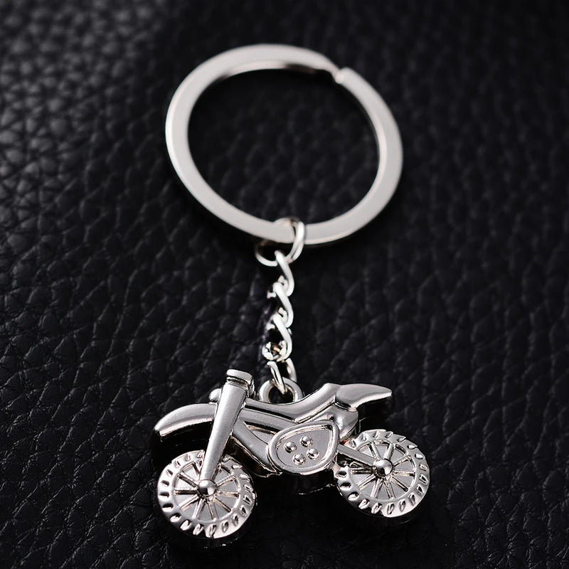 10PCS Motocross Styling Metal Key Chain Ring Holder Motorcycle Keyfobs