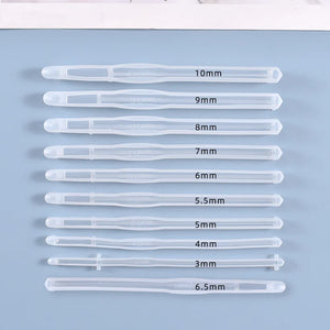 10PCS Crochet Hook Resin Mold for DIY Knitting Sweaters Tool Silicone Mould