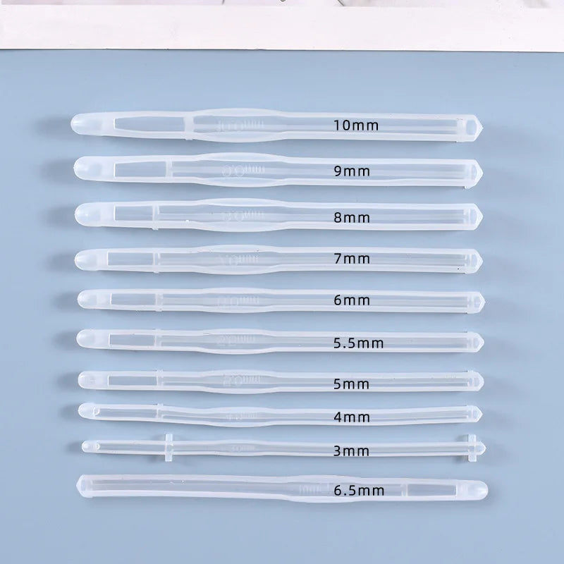 10PCS Crochet Hook Resin Mold for DIY Knitting Sweaters Tool Silicone Mould